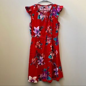 Old Navy | Red Tropical Floral Dress